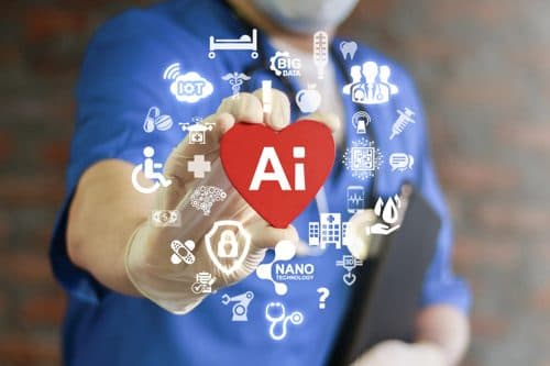 AI heart-health icon graphic