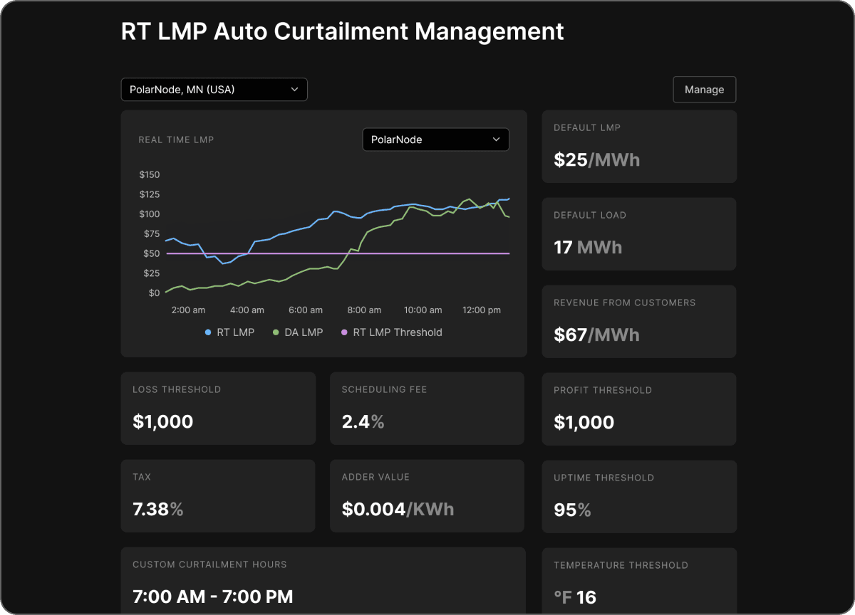 Coincident Peak Management Screenshot